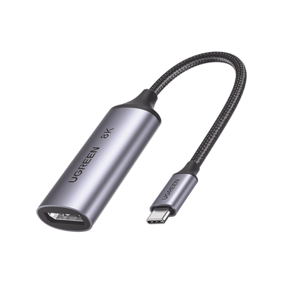 Cable Adaptador USB-C a DP 1.4 | 8K@60Hz | 4K@240Hz | Compatible con Thunderbolt 3 & 4 | HDR | eARC | DTS | Dolby | 3D | ALLM | VRR | Admite Multi-Stream (MST) | Longitud del Cable 10 cm (3.94 Pulgadas) | Caja de Aluminio | 15575