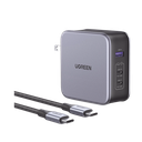 Cargador de 140W serie Nexode | 3 Puertos de Carga Rápida | 2 USB-C | 1 USB-A | Tecnología GaN II +SIC | PD3.1 / QC4.0 | Tecnología de Protección Térmica | Optimiza la Experiencia de Carga | Incluye cable USB-C | 90548