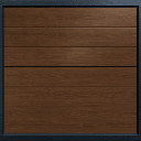 Puerta de Garage de Alta Calidad / Linea Central / Imitacion madera / oscura / 12x7 pies / AISLADA / Estilo Americana. | APDOOR-127B