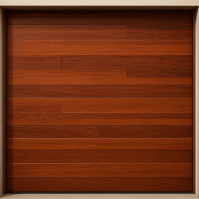 Puerta de Garage de Alta Calidad / Estilo Americano / Acabado Laminado PREMIUM / Color Madera Clara / 12x8 Pies. | APDOOR-128GF