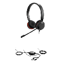 Jabra Evolve 30 II Duo con conexión USB C/A y 3.5mm, micrófono con cancelación de ruido y controlador en el cable con botones e indicadores LED (5399-829-369)) | EVOLVE-30II-DUO-UC-USBC/A