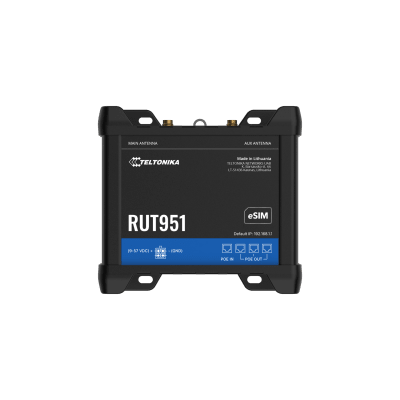 Router PoE 4G Industrial con VPNs Avanzadas / Dual SIM / Soporta eSIM / Gestión Remota (Opcional RMS) | RUT951-POE