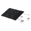 Sistema de Montaje Solar VEKTOR21 / Estructura Ajustable Aluminio AL6005-T5 / Patas Frontales y Ajustables / Bases Cemento Personalizables / Ángulos 10°-30° / Torque 11-13 Nm | VEKTOR21