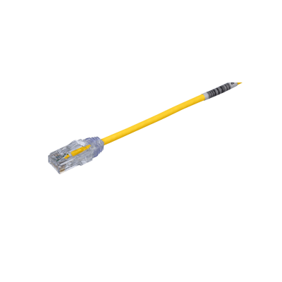Cable de Parcheo TX6, UTP Cat6, Diámetro Reducido (28AWG), Color Amarillo, 7.62 Metros (25 Pies) | UTP28SP25YL