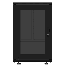 Gabinete Rack 19 Pulgadas / 18 Unidades / Piso / Puerta de Cristal / Acero Calibres 16-18-20 / Capacidad 750 kg (1653.5 lb) / Dimensiones 60 cm (23.6 in) x 93 cm (36.6 in) x 46 cm (18.1 in) | LES-60-60-18UG