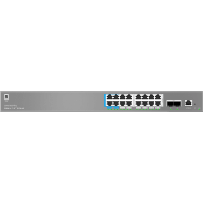 Switch de Red Empresarial L2++ / Serie GWN7800 Pro / 16 Puertos Gigabit PoE 250W / 2 Puertos SFP+ / Gestión Cloud GDMS / VLAN 4K / QoS Avanzado / Seguridad Integral | GWN7802P-PRO
