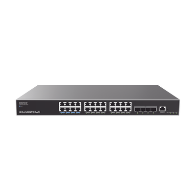 Switch Capa 3 PoE+ Administrable / 24 puertos 10/100/1000 Mbps + 4 Puertos SFP+ de 10 Gigabits / Hasta 360W / Compatible con GWN Cloud. | GWN7813P