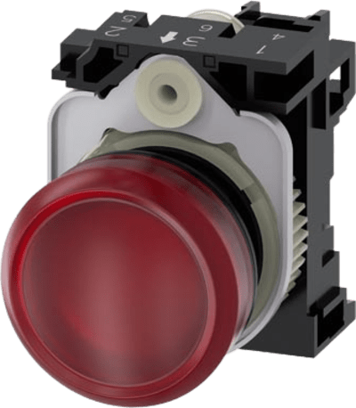 Lampara de señalización plástica con led color Roja, 110Vca | 3SU11036AA201AA0