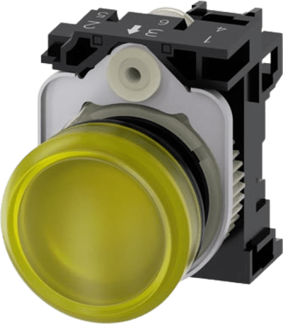 Lampara de señalización plástica con led color Amarilla, 110Vca | 3SU11036AA301AA0