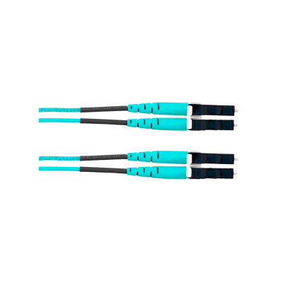 Jumper de Fibra Optica Multimodo 50/125 OM4, LC-LC Duplex, OFNR (Riser), Color Aqua, 25 Metros | FZ2ERLNLNSNM025