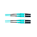 Jumper de Fibra Optica Multimodo 50/125 OM4, LC-LC Duplex, OFNR (Riser), Color Aqua, 25 Metros | FZ2ERLNLNSNM025