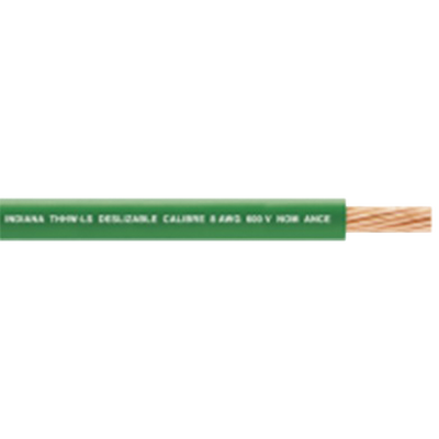 100 Metros / Cable Eléctrico /  8  AWG / Color verde / Cobre suave cableado / Aislamiento de PVC / Auto extinguible | SLY-296-GRN/100