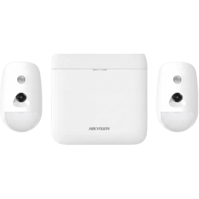 (AX PRO) KIT de Alarma AX PRO 96 Zonas / Incluye: 1 Hub 96 Zonas con GSM y Batería de Respaldo / 2 Detectores de Movimiento con Cámara (PIRCAM) / Compatible con Hik-Connect P2P | AX-PRO-KIT-96-PIR-CAM
