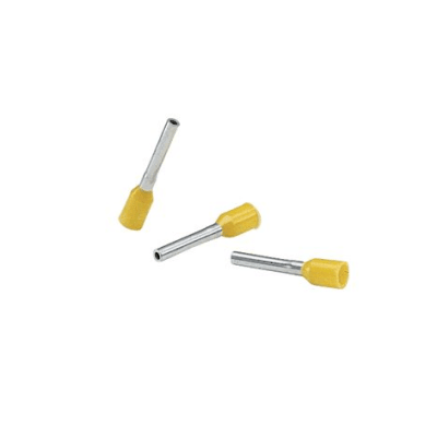 Ferrule Aislado PAN-TERM para Cable 18 AWG, Largo 12mm, DIN Color Amarillo. Paquete 500 Piezas | FSD76-6-D