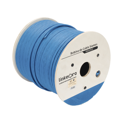 Bobina de Cable Siamés Cat6 UTP 100% Cobre + 2 Cables Gruesos (18 AWG) para Alimentar Cámaras Más Lejos / 152 Metros (500 Pies) / Instalación en Exterior / Uso Industrial para Climas Extremos | PROCAT62C