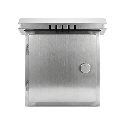 Gabinete para Exteriores de Acero Inoxidable SUS201 / Cilindrico con Techo Inclinado / Ø305 x 195 x 315 mm (12.0 x 7.7 x 12.4 in) / Cerradura con Llave de Seguridad / Compatible con Postes XGAPOLE | XGAMPOLE6MACC