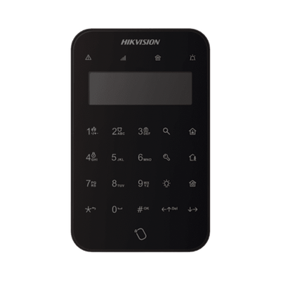 (AX PRO) Teclado Inalámbrico con Pantalla LCD para Armado y Desarmado / Color Negro / Funciones de Automatización para control de Relevadores | DS-PK1-LT-WB/BLACK