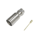 Conector F Macho en 75 Ohm, Plegable para Instalar en Cables Coaxiales RG-11, Cuerpo de Bronce-Niquelado/ Teflón. | TT11-F03