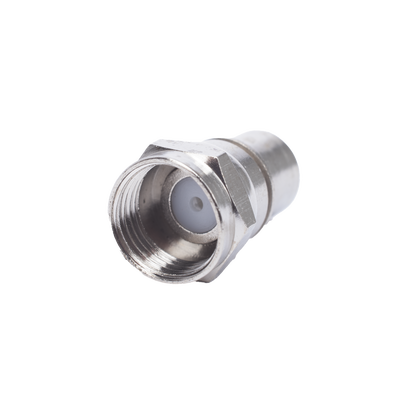 Conector F Macho, Plegable con PIN para Cable RG-6, Cuerpo de Bronce Niquelado. | TT-CON-537