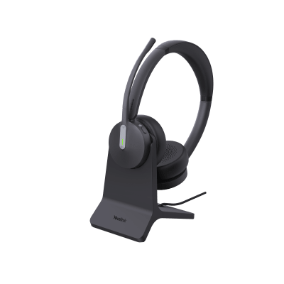 Diadema Inalambrica BH70 Dual con Stand de Carga de Yealink Certificada para Microsoft Teams con Acoustic Shield | BH70-DUAL-WITH-STAND-TEAMS-USB-C/A