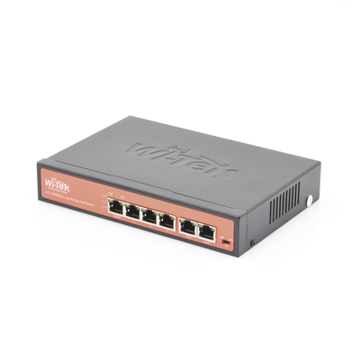 Switch PoE No administrable / PoE de Largo Alcance Hasta 250m / 4 Puertos PoE 10/100Mbps (Puerto 1 Hasta 60W, Puertos 2,3 y 4 Hasta 30W) + 2 Puertos 10/100Mbps Uplink / Presupuesto 65 W / Plug and Play | WI-PS205