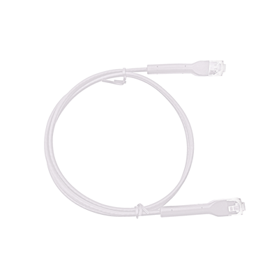 Mini Patch Cord Cat6A Ultra Slim 20 cm (7.87 Pulgadas) Blanco ? Ahorra Espacio sin Organizadores, con Bota Flexible | LP-PSLIM-A020WH
