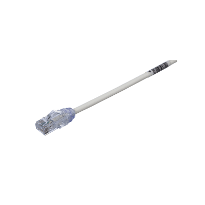 Cable de Parcheo UTP Cat6A, CM/LSZH, Diámetro Reducido (28AWG), Color Blanco, 0.5 Metros (1.64 Pies). | UTP28X0.5M