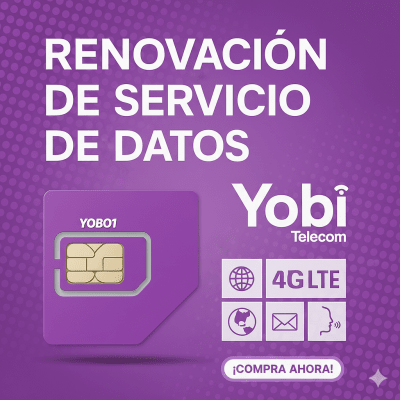 Renovación de plan anual de servicio de 1GB para SIM Yobi (No incluye SIM) | RENO1GBYOBI
