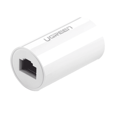 Acoplador y Protector (Extensor de Cable Ethernet RJ45) | 1000Mbps | Compatibilidad con Cat7/Cat6/Cat5e | Compatible con POE | Ignífugo | ABS | Color Blanco | 20391
