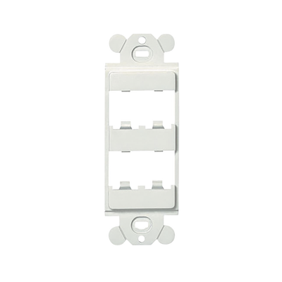 Marco de Módulo Dúplex, Para Placas Frontales Estándar GFCI, Acepta 4 Módulos Mini-Com, Color Blanco | CFG4WH