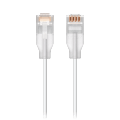 Patchcord UniFi Etherlighting? de 30 cm (11.81 Pulgadas), hasta 10G / Soporta hasta PoE+++ / Conector RJ45 Transparente para Mejores Efectos de Luz con Switches USW PRO MAX | UACC-CABLE-PATCH-EL-0.3M-W