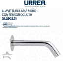 SSMELE Llave tubular a muro con sensor oculto modelo 25.2502.21