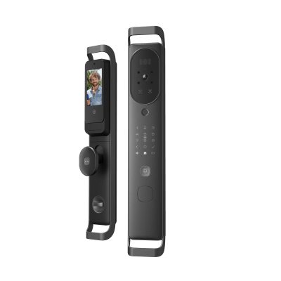 Cerradura Inteligente Multibiométrica / Reconocimiento Facial + Venas Palma + Huella Digital / Teclado Numérico + Tarjetas IC + NFC / Pantalla HD 4.5 Pulgadas / Batería Doble 4000mAh + 2500mAh / Conexión WiFi 2.4GHz / App Smart | H10