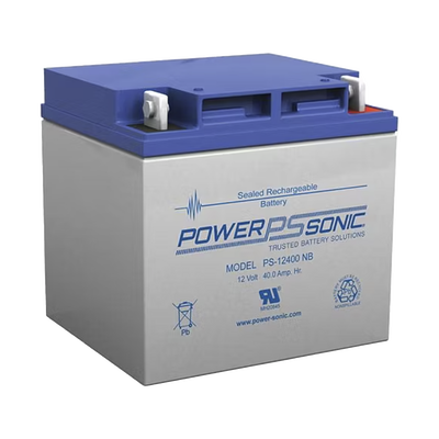 Batería de Respaldo AGM/VRLA / 12V / 40AH / Terminales NB4 / Vida Útil 5 Años / Caja ABS Resistente a Impactos | PS-12400-NB4