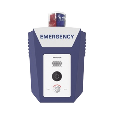 Estación de Alarma de Pánico IP / 2 Megapixel / Audio Bidireccional 5 m (16.4 ft) / Sirena 110 dB / Estrobo Rojo-Azul / IR 10 m (32.8 ft) / Doble Puerto 10/100 Mbps | DS-PEA22-B(B)