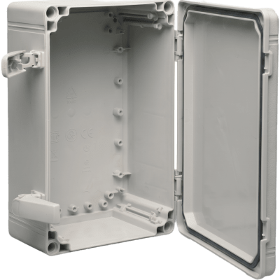 Gabinete QLine I Tipo 4X / 400 x 300 x 180 mm (15.75 x 11.81 x 7.09 in) / ABS / IP66 / Tapa Opaca con Tornillos / Montaje 380 x 280 mm / Gris RAL 7035 | Q403018ABI