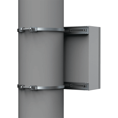Kit de Fijación para Postes / Enclosure Pole Fixation / Acero Galvanizado / Carga Máxima 900 N / Diámetro Poste 80-250 mm (3.15-9.84 in) / 2 Perfiles + Accesorios | EPF0300