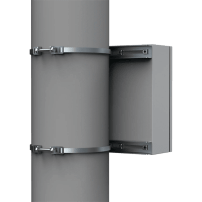 Kit de Fijación para Postes / Enclosure Pole Fixation / Acero Galvanizado / Carga Máxima 900 N / Diámetro Poste 80-250 mm (3.15-9.84 in) / 2 Perfiles + Accesorios / Largo 496 mm | EPF0500