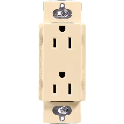 Receptáculo dúplex Claro 15 A / 125 V color marfil, sin placa, para combinar con atenuadores y apagadores Lutron | CAR15IVS