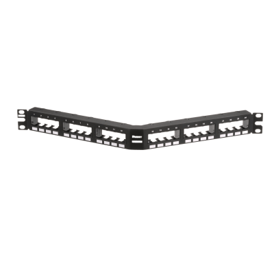 Panel de Parcheo Modular Mini-Com (Sin Conectores), Angulado, Sin Blindaje,  Con Números Pre-Impresos, de 24 Puertos, 1UR | CPPA24FMWBLY
