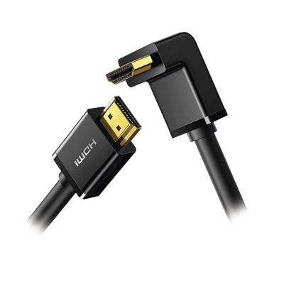 Cable HDMI 2.0 en Ángulo de 90° / 3 Metros (9.84 Pies) / 4K@60Hz / HDR / 3D / HEC (Canal Ethernet HDMI) / ARC (Canal de Retorno de Audio) / CEC / 32 Canales de Audio / HDCP 2.2 / Dolby Atmos / 18 Gbps / Blindaje Múltiple | 10174