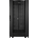 Gabinete Rack 24U / Montaje en Pared o Piso / Carga Estática 1,365 kg / Puerta Perforada Hexagonal / Rieles Ajustables / Negro | CR24U11001
