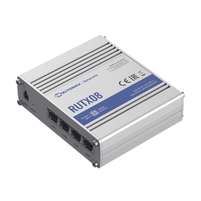 Router Industrial Ethernet VPN / 4 Puertos Gigabit / Quad-Core 717 MHz / 256 MB RAM / RMS / -40°C a 75°C | RUTX08