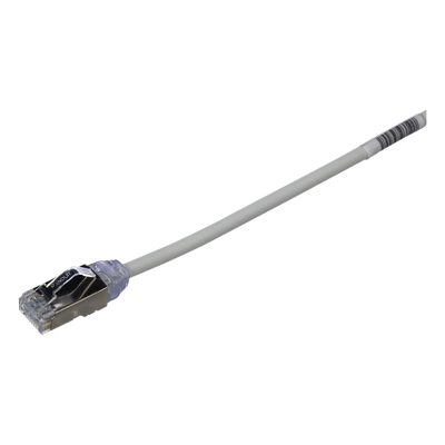 Patch Cord Cat6A, Diámetro Reducido 28 AWG, Blindado S/FTP, CM/LS0H, 3 Metros (9.84 Pies), Color Gris | STP28X3MIG