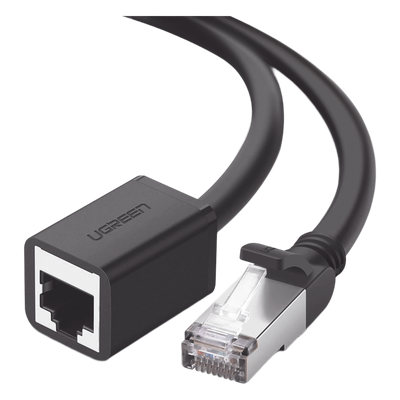 Cable de Extensión Cat6 RJ45 F/UTP / Macho a Hembra / 1m / Método de conexión 568B / Velocidad de transmisión 1000Mbps / Ancho de banda del canal 250MHz /Caja de Cobre / Negro | 11279