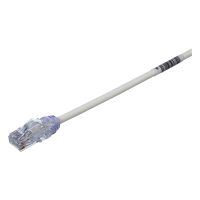 Cable de Parcheo UTP Cat6A, CM/LSZH, Diámetro Reducido (28AWG), Color Blanco Mate, 0.3 Metros (1 Pie) | UTP28X1