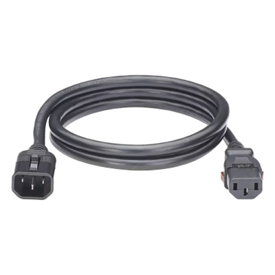 Cable de Alimentación Eléctrica Con Bloqueo de Seguridad, de IEC C14 a IEC C13, 1.8 Metros de Largo, Color Negro, 1 Pieza | EP1314072X100