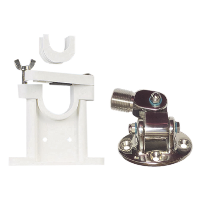 Kit de montaje de acero inoxidable ajustable con soporte para antenas de 1" ó 1 1/2" de Diámetro. Rosca Estándar 1" x 14 Hilos. | 410R/2