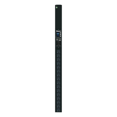 PDU Monitoreable (MI) para Distribución de Energía, Enchufe de Entrada NEMA 5-15P, Con 16 Salidas NEMA 5-20R, de Instalación Vertical, 120 Vca, 15 Amp | P16D20M