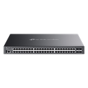 Switch Lite L3 Gestionable Apilable / 48 Puertos Gigabit PoE++ / 4 Slots 10G SFP+ / Presupuesto PoE 770W / Fast PoE y Perpetual PoE / Apilamiento Físico de 4 Unidades / L3: RIP, OSPF, VRRP / Gestión Cloud Omada SDN | SG5452XMPP